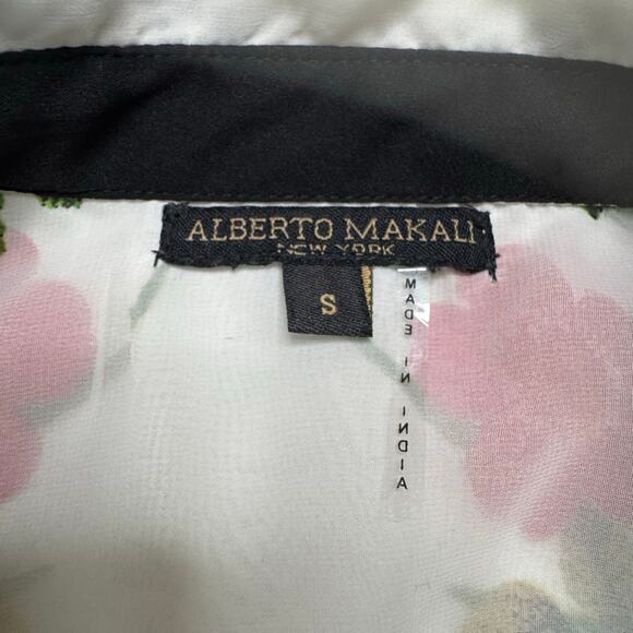 ALBERTO MAKALI English Rose Garden Sheer Button Up Blouse Size Small Womens - Picture 6 of 10